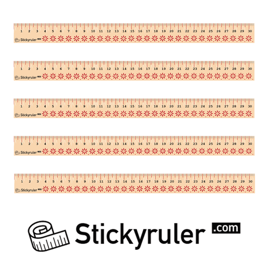 Konst och hantverk 5 linjaler Dekaler Sticker Set 30 cm för ritning Sömnad Skärbord med blom-/blommönster